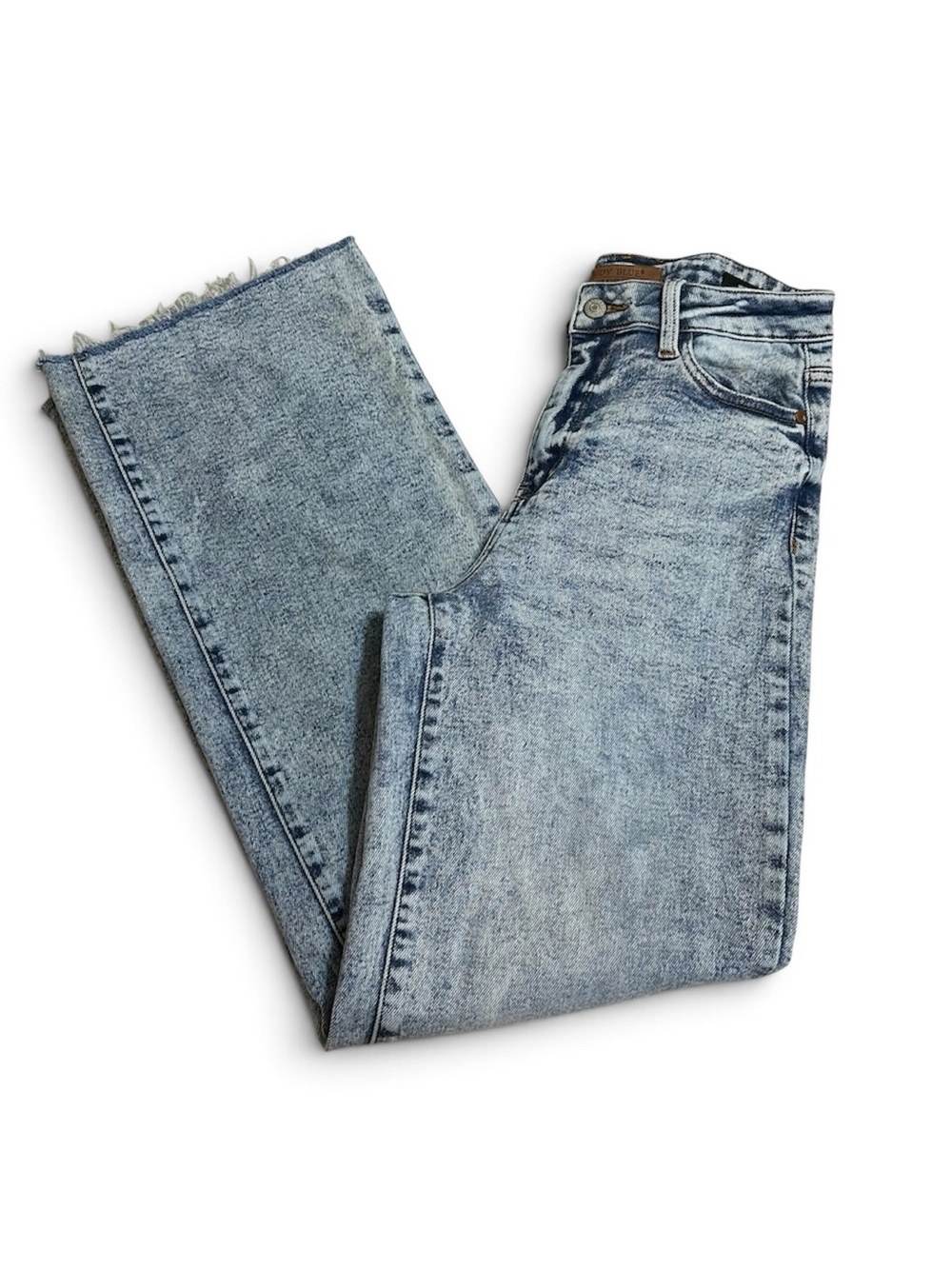 Judy Blue Acid Wash Wide Leg High-Rise Denim Jeans Taw Hem 5/27 Stretch